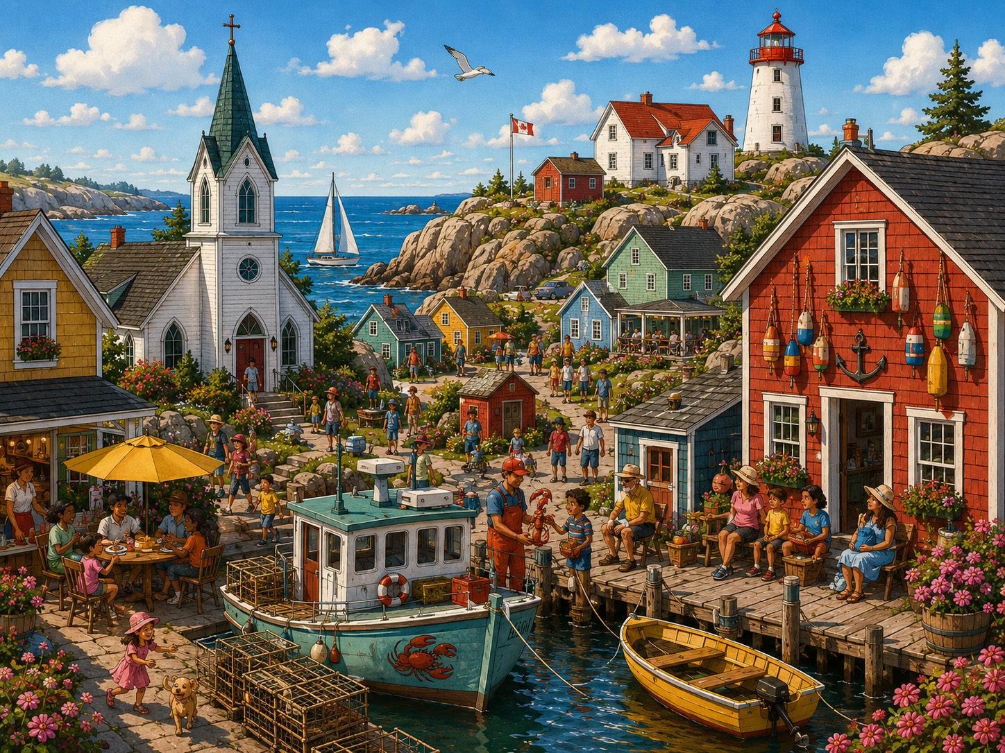 Peggy's Cove village hidden object scene